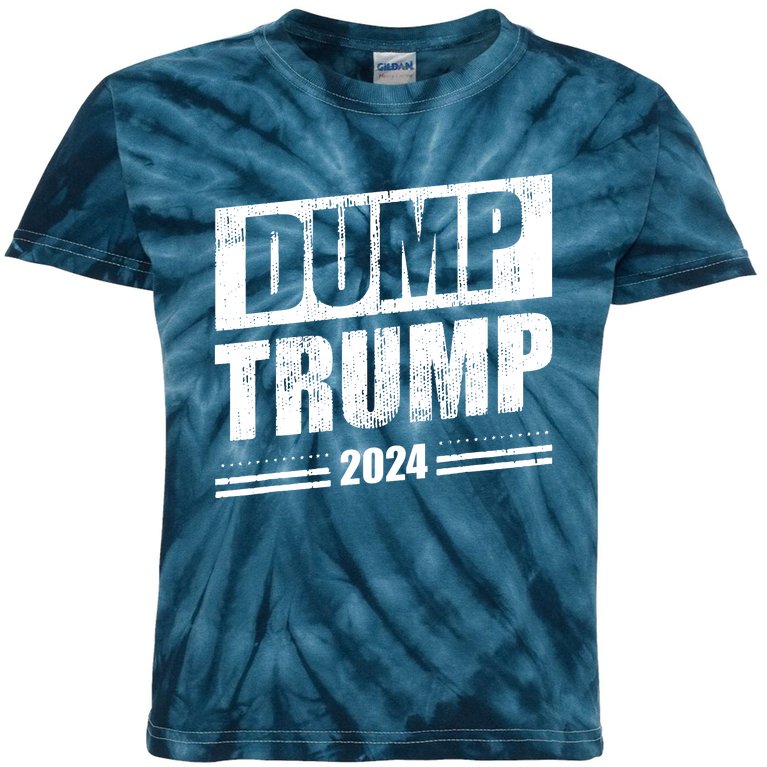 Dump Trump 2024 Funny Anti Trump Kids Tie-Dye T-Shirt