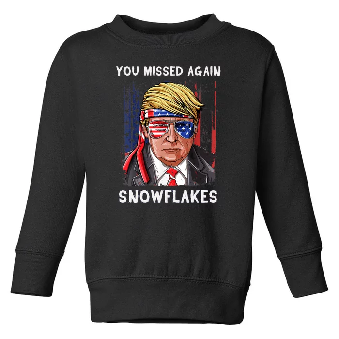 Donald Trump 2024 Missed Me Funny Conservative Toddler Sweatshirt