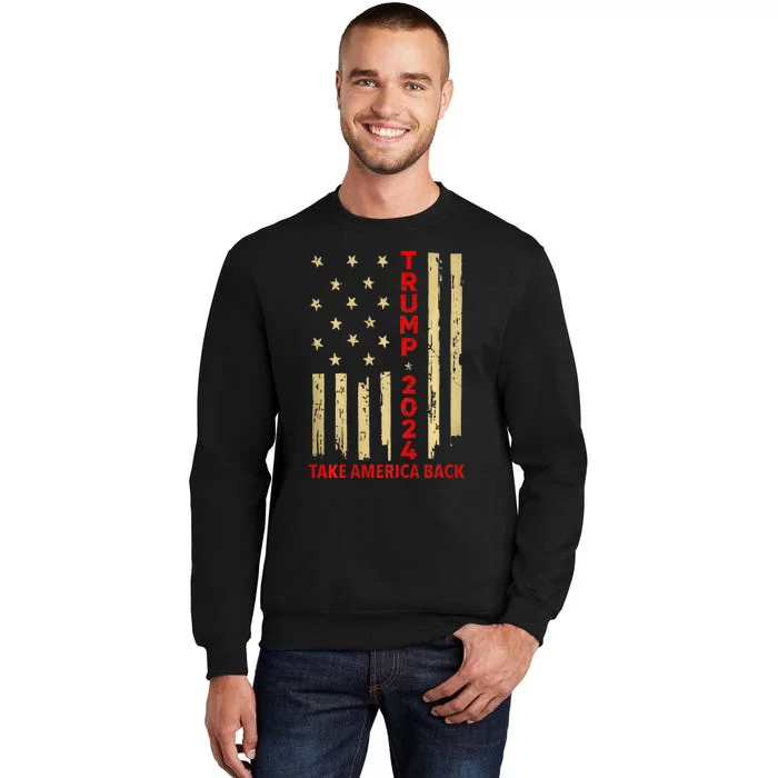 Donald Trump 2024 Take America Back American Flag Sweatshirt