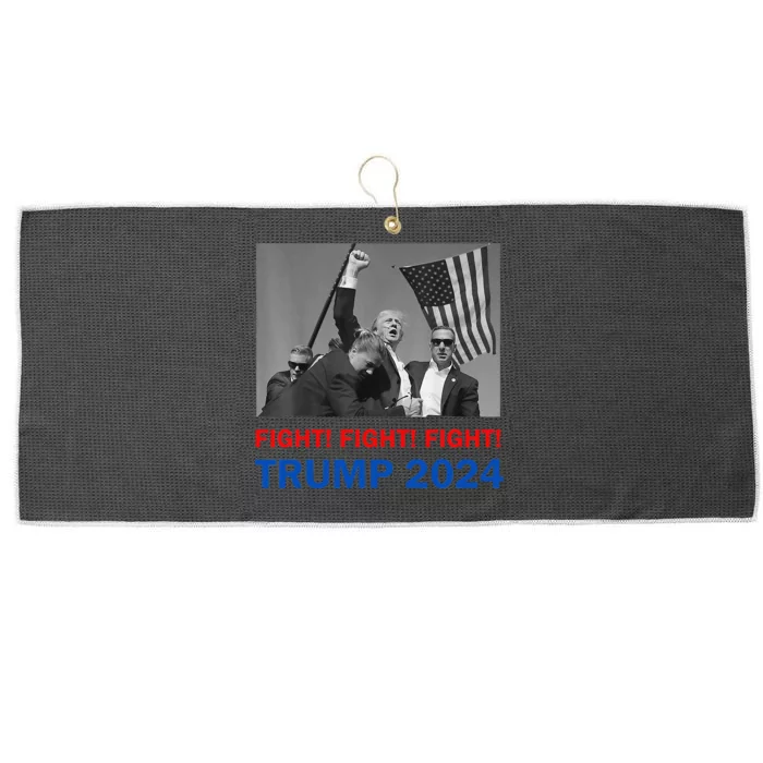 Donald Trump 2024 Fight Fight Fight Donald Trump Fist Pump Large Microfiber Waffle Golf Towel