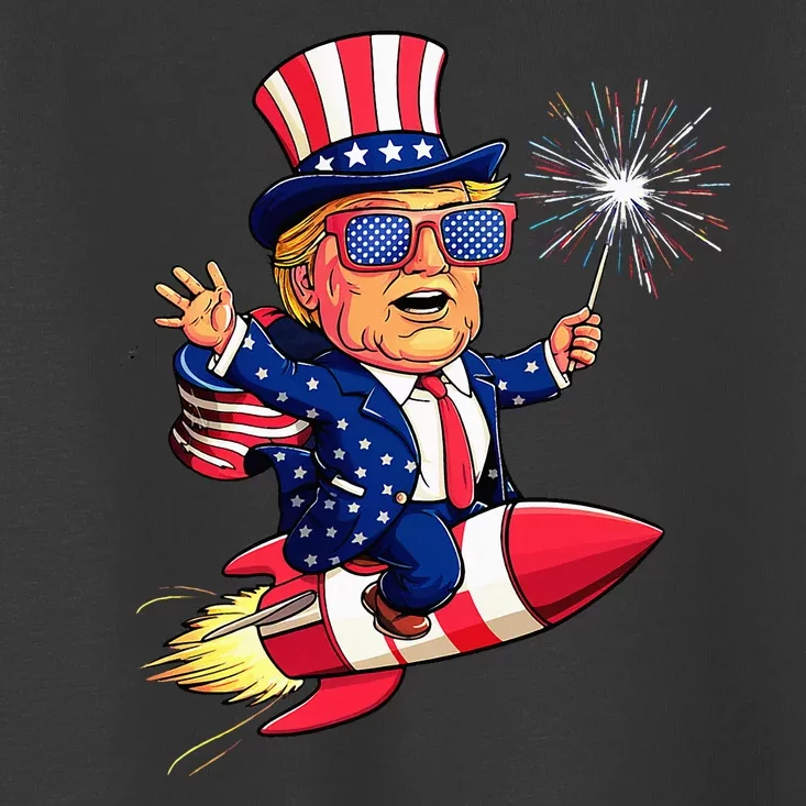 Donald Trump 2024 Happy Trump American Flag Toddler T-Shirt