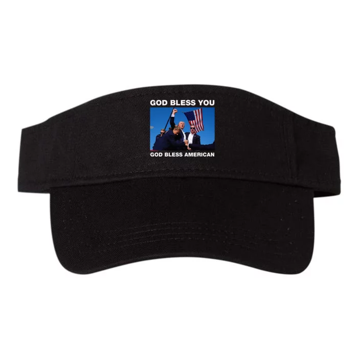 Donald Trump 2024 God Bless You God Bless America Valucap Bio-Washed Visor