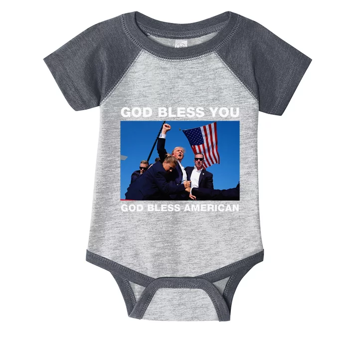 Donald Trump 2024 God Bless You God Bless America Infant Baby Jersey Bodysuit