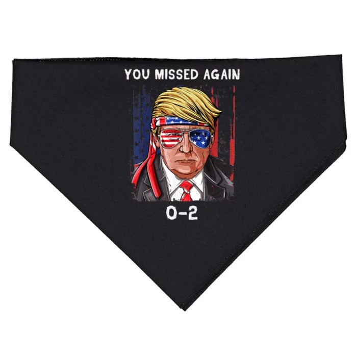 Donald Trump 2024 Missed Me Funny Conservative USA-Made Doggie Bandana