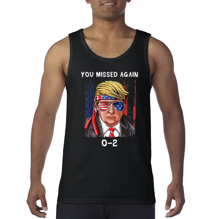 Donald Trump 2024 Missed Me Funny Conservative Tank Top