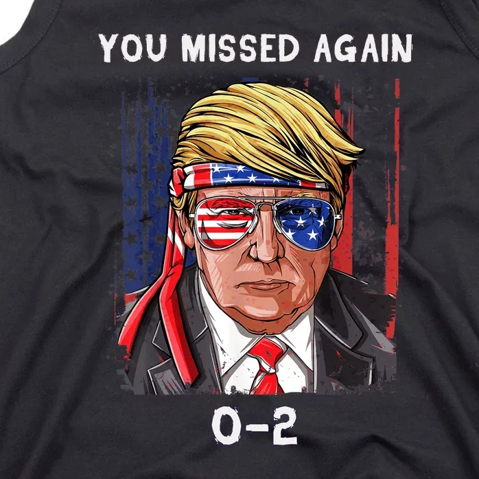 Donald Trump 2024 Missed Me Funny Conservative Tank Top