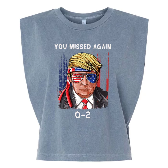 Donald Trump 2024 Missed Me Funny Conservative Garment-Dyed Women's Muscle Tee