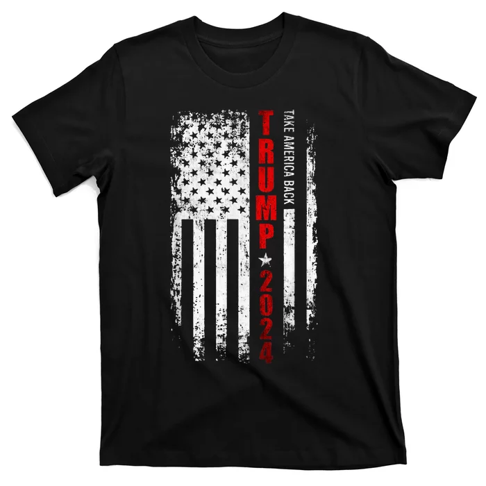 Donald Trump 2024 Take America Back American Flag T-Shirt