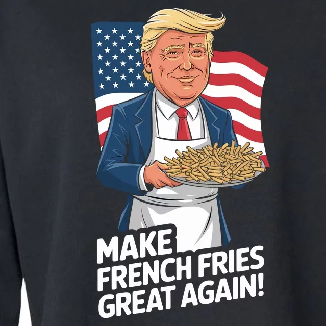 Donald Trump 2024 French Fry Make French Fries Great Again 2024 Magadonalds Cropped Pullover Crew