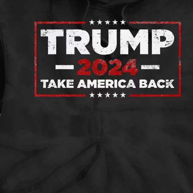 Donald Trump 2024 Take America Back American Flag Tie Dye Hoodie