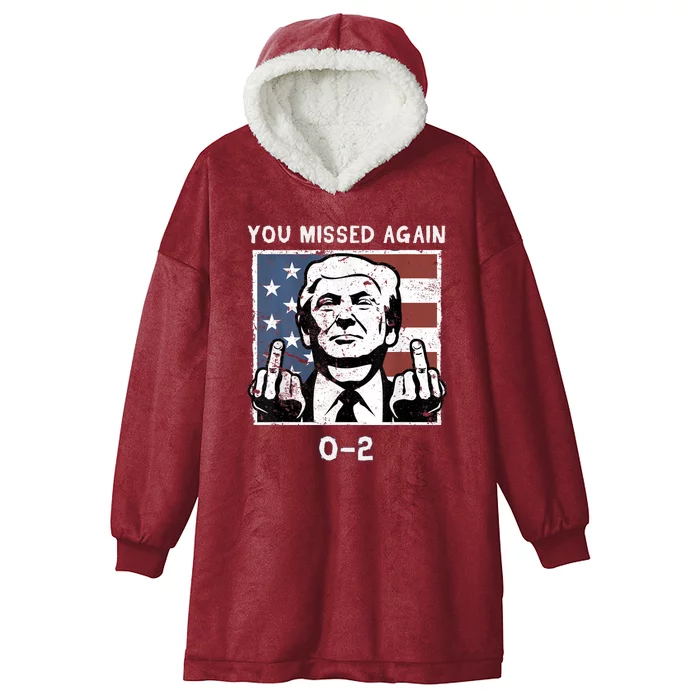 Donald Trump 2024 Missed Me Funny Conservative Hooded Wearable Blanket