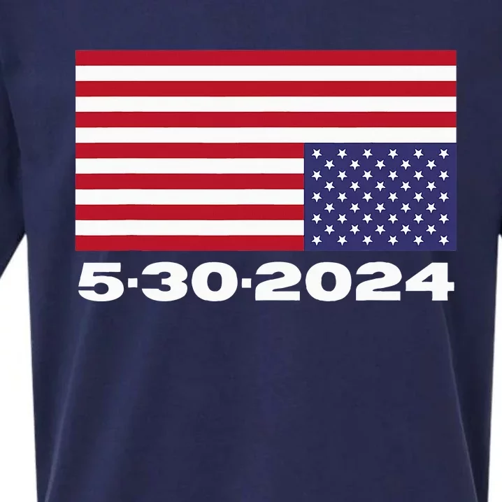 Donald Trump 2024 Upside Down American Flag 5 30 2024 Sueded Cloud Jersey T-Shirt