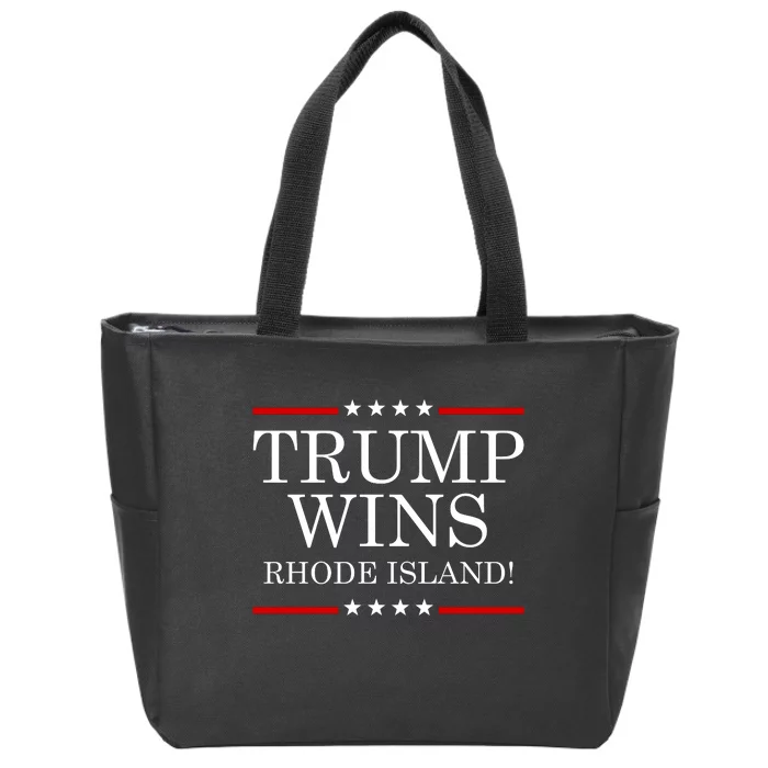 Donald Trump 2024 Trump Wins Rhode Island State Election Zip Tote Bag