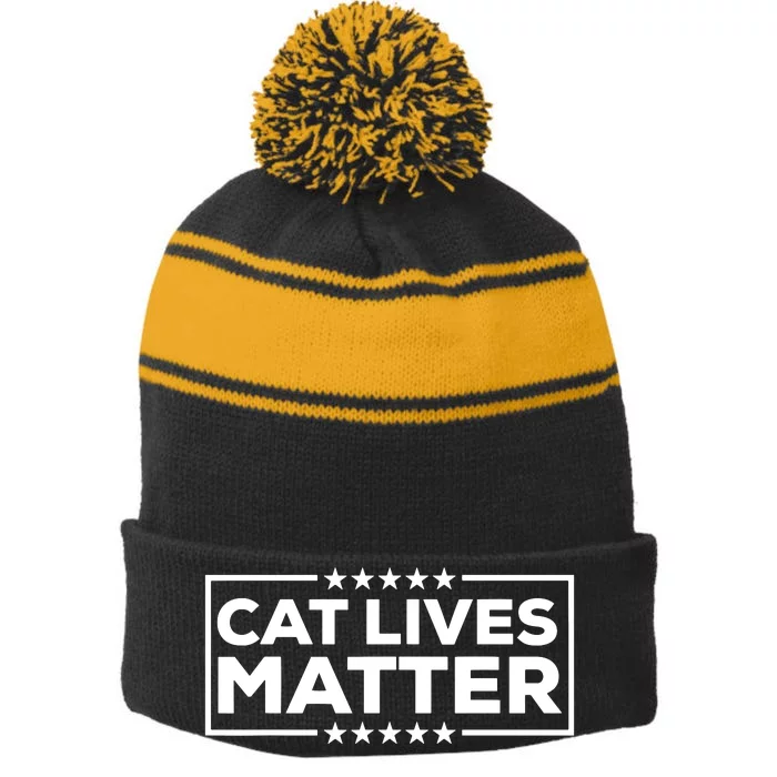 Donald Trump 2024 Cats Cat Lives Matter Trump Stripe Pom Pom Beanie