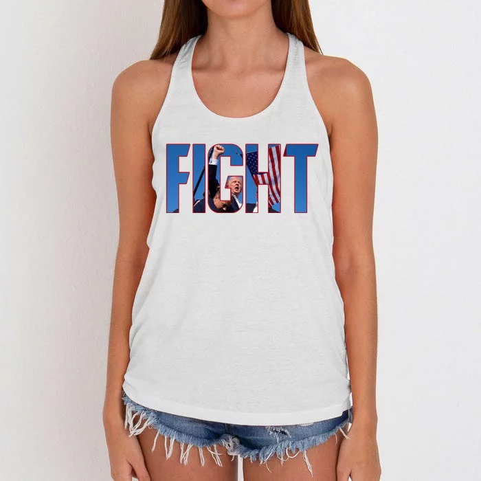 Donald Trump 2024 Fight Maga Make America Great Again Women's Knotted Racerback Tank