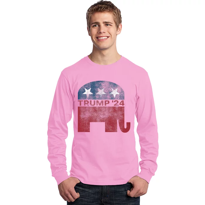 Donald Trump 2024 For President Pro Trump Vintage Republican Long Sleeve Shirt