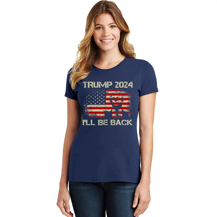 Donald Trump 2024 Take America Back American Flag Vintage Women's T-Shirt