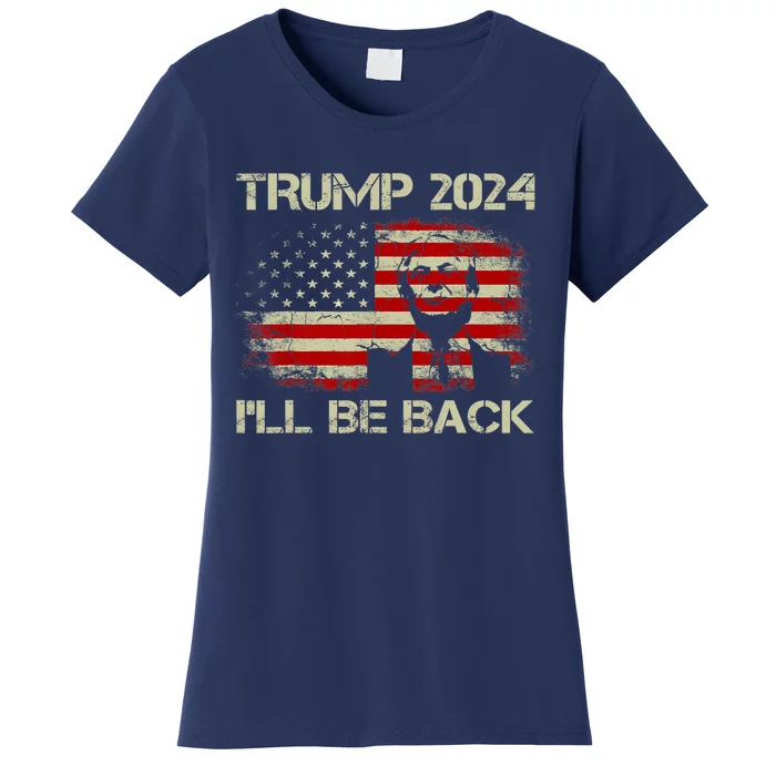 Donald Trump 2024 Take America Back American Flag Vintage Women's T-Shirt