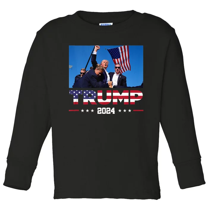 Donald Trump 2024 Survived Shooting At Election Rally Toddler Long Sleeve Shirt