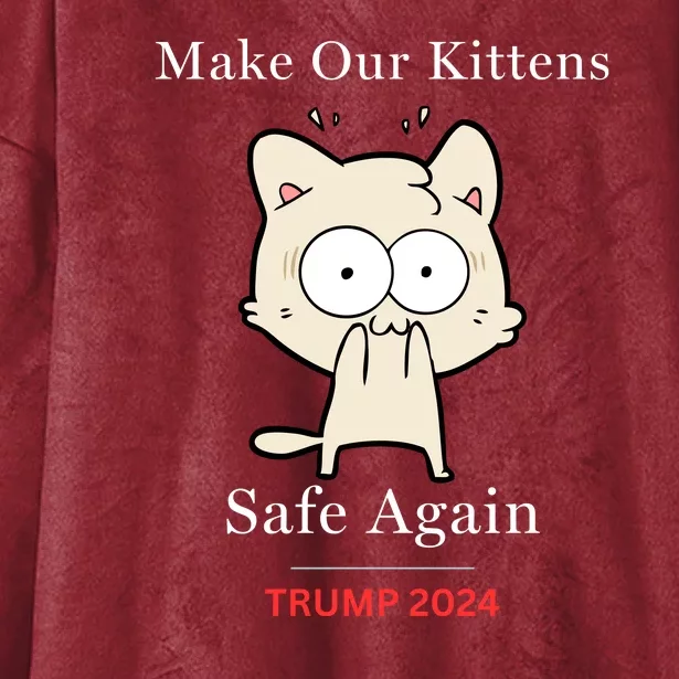 Donald Trump 2024 Funny Cat Conservative Maga Hooded Wearable Blanket