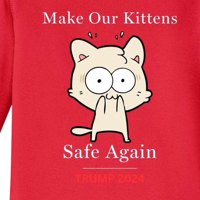 Donald Trump 2024 Funny Cat Conservative Maga Baby Long Sleeve Bodysuit