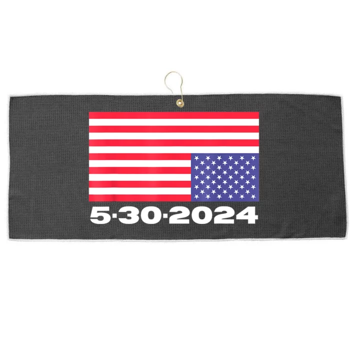 Donald Trump 2024 Upside Down American Flag 5 30 2024 Large Microfiber Waffle Golf Towel