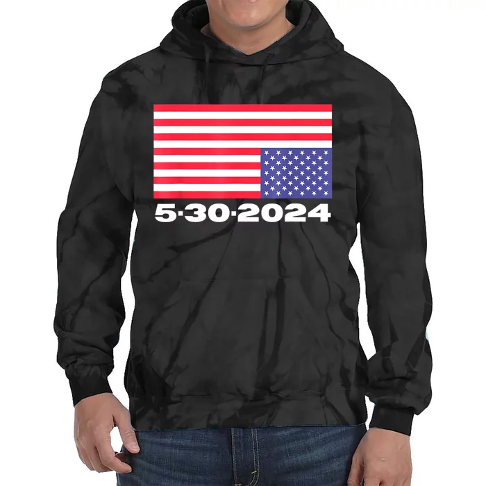 Donald Trump 2024 Upside Down American Flag 5 30 2024 Tie Dye Hoodie