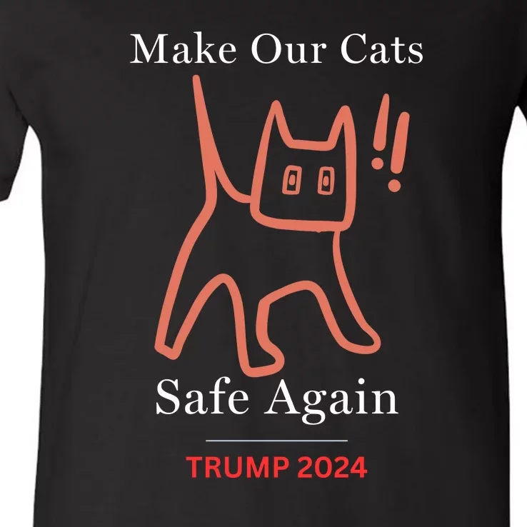 Donald Trump 2024 Funny Cat Conservative Maga V-Neck T-Shirt