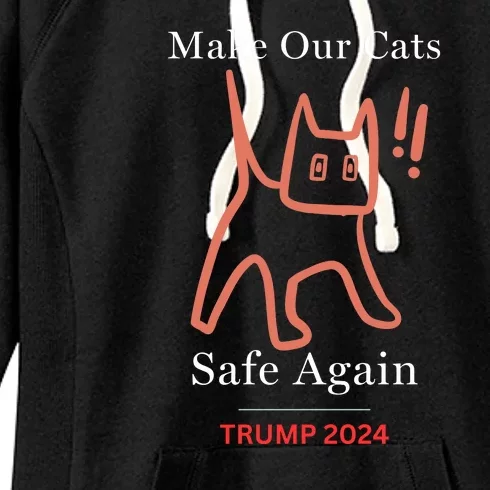 Donald Trump 2024 Funny Cat Conservative Maga Women's Fleece Hoodie