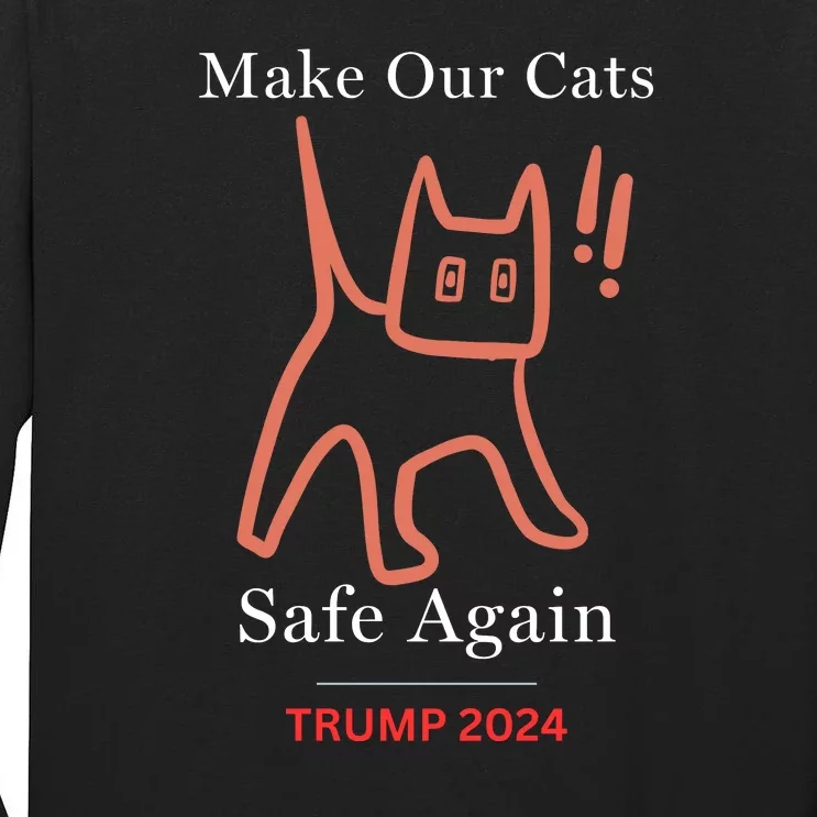 Donald Trump 2024 Funny Cat Conservative Maga Tall Long Sleeve T-Shirt