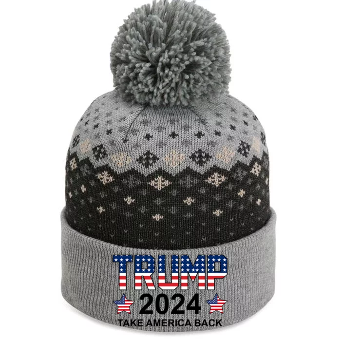 Donald Trump 2024 Take America Back The Baniff Cuffed Pom Beanie