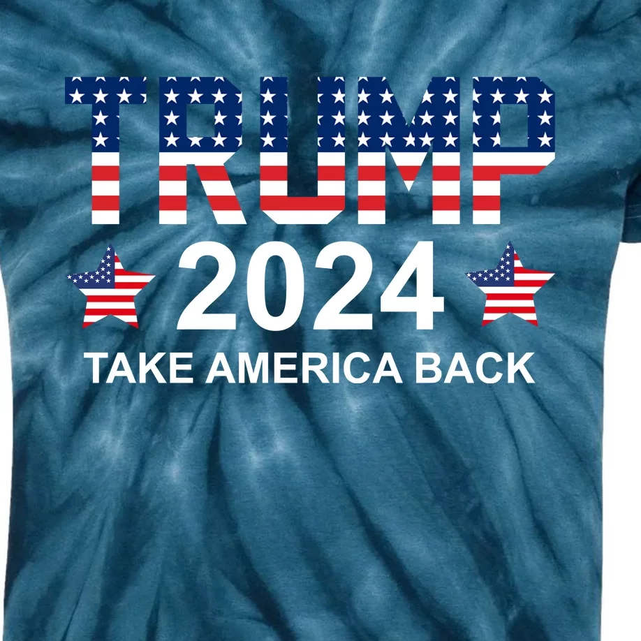 Donald Trump 2024 Take America Back Kids Tie-Dye T-Shirt