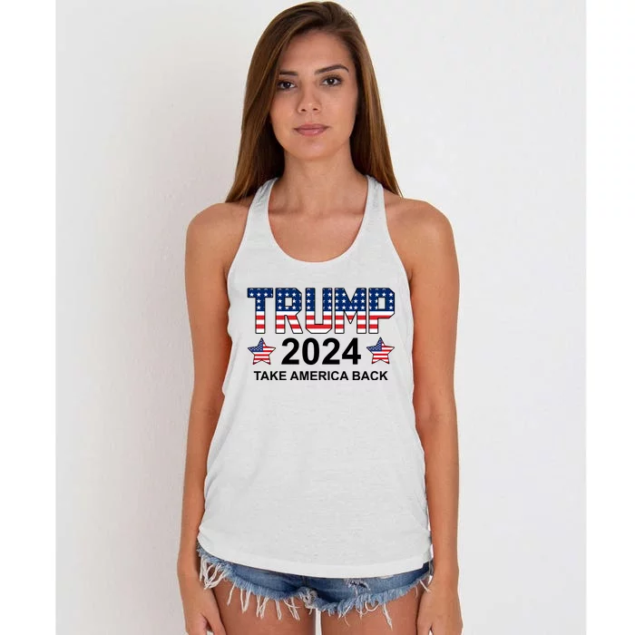 Donald Trump 2024 Take America Back Women's Knotted Racerback Tank