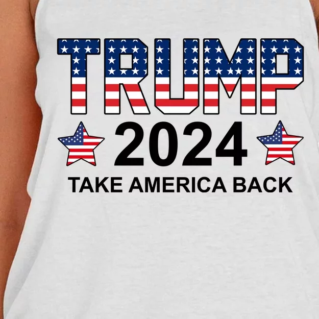 Donald Trump 2024 Take America Back Women's Knotted Racerback Tank