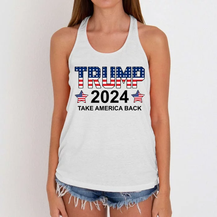 Donald Trump 2024 Take America Back Women's Knotted Racerback Tank