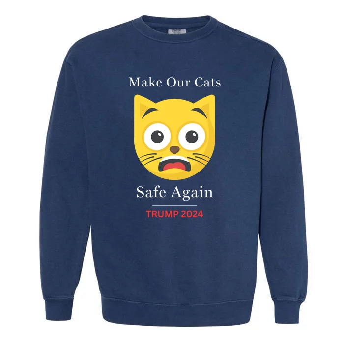 Donald Trump 2024 Funny Cat Conservative Maga Garment-Dyed Sweatshirt