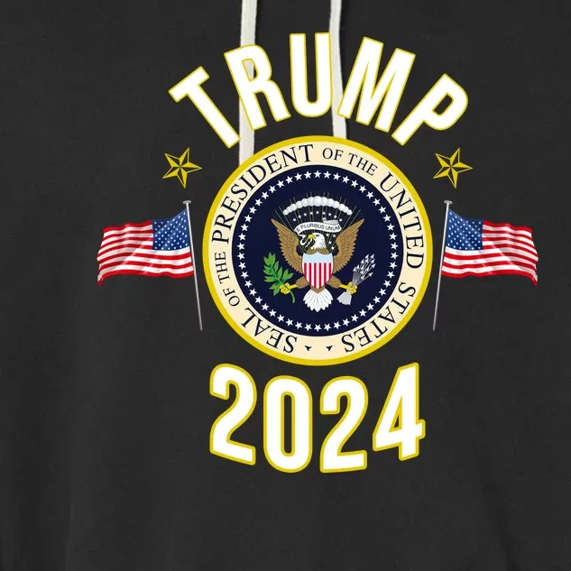 Donald Trump 2024 Presidential Seal Garment-Dyed Fleece Hoodie