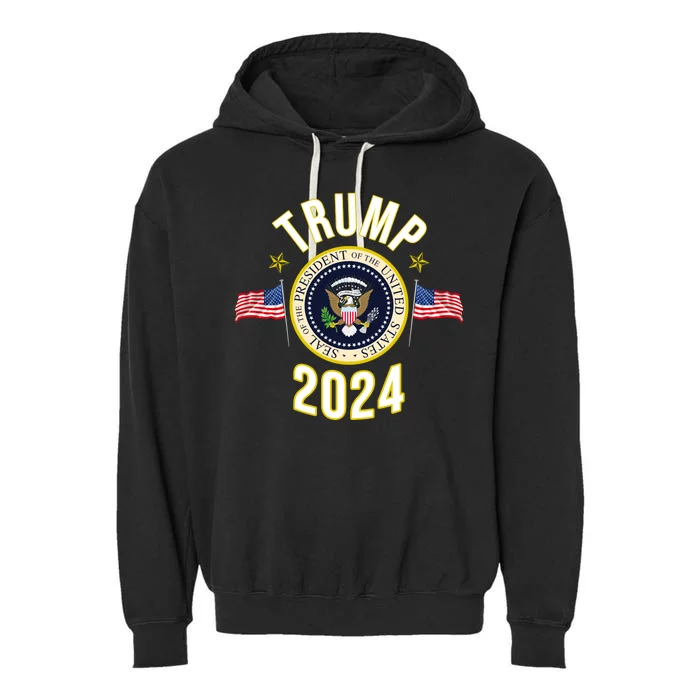 Donald Trump 2024 Presidential Seal Garment-Dyed Fleece Hoodie