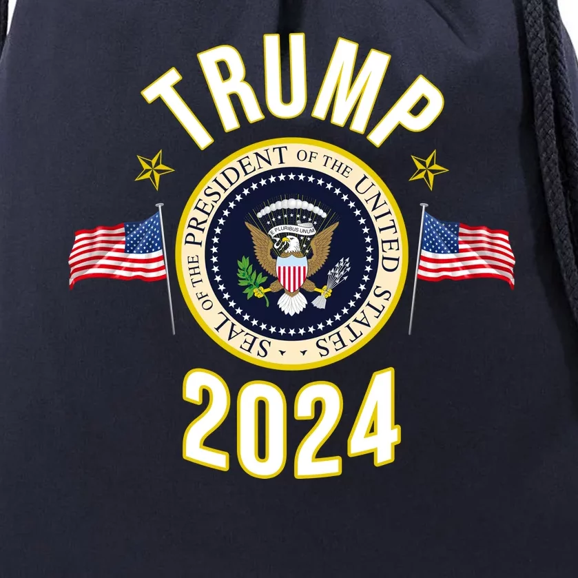 Donald Trump 2024 Presidential Seal Drawstring Bag