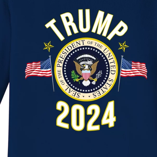 Donald Trump 2024 Presidential Seal Baby Long Sleeve Bodysuit