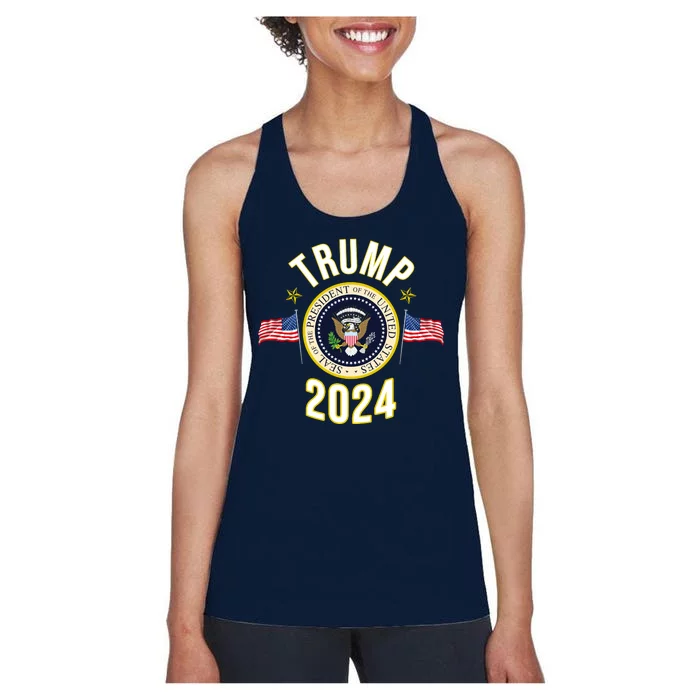 Donald Trump 2024 Presidential Seal Women's Racerback Tank