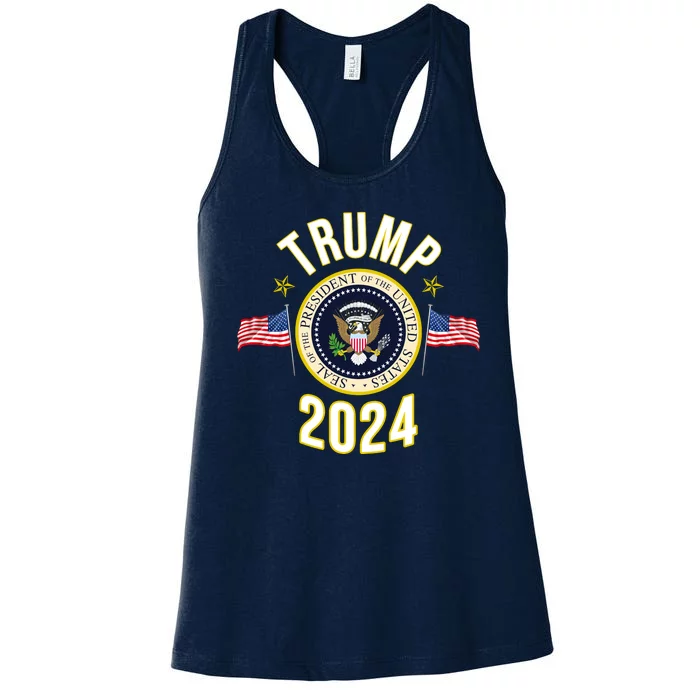 Donald Trump 2024 Presidential Seal Women's Racerback Tank