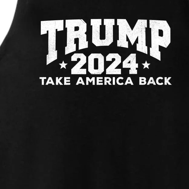 Donald Trump 2024 Take America Back Ladies Tri-Blend Wicking Tank