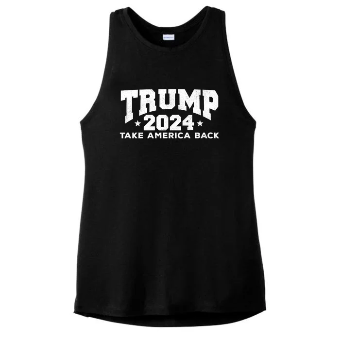 Donald Trump 2024 Take America Back Ladies Tri-Blend Wicking Tank