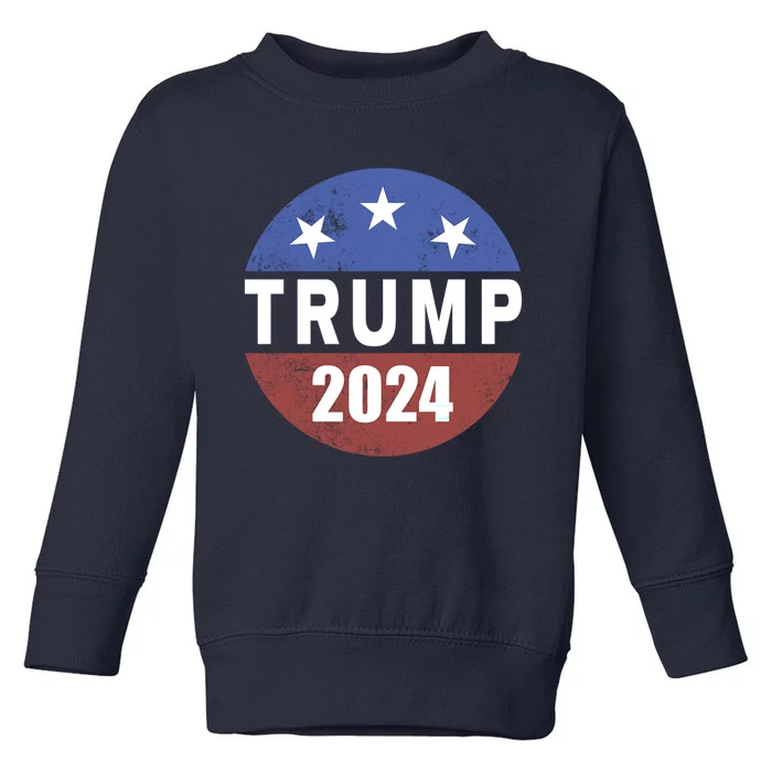 Donald Trump 2024 Election Button Vote 24 President Toddler Sweatshirt