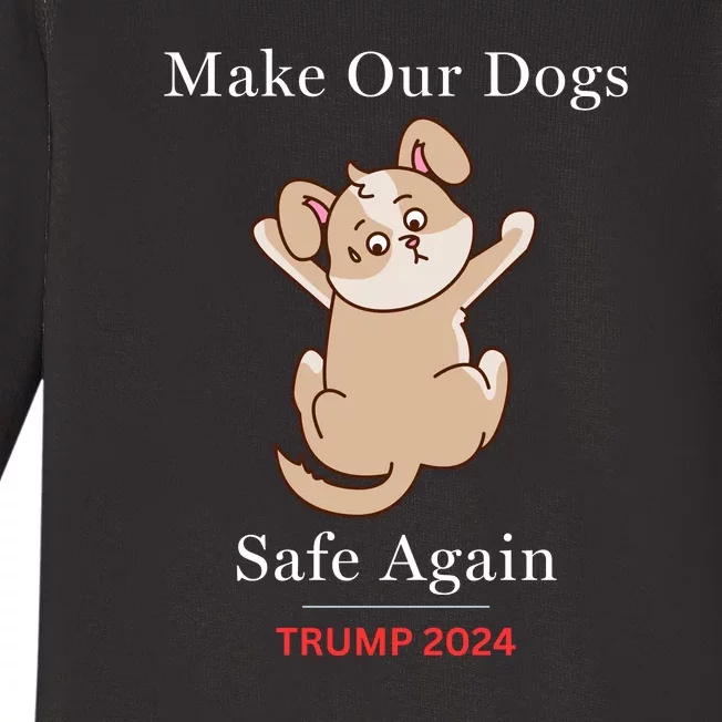 Donald Trump 2024 Funny Dog Conservative Maga Baby Long Sleeve Bodysuit