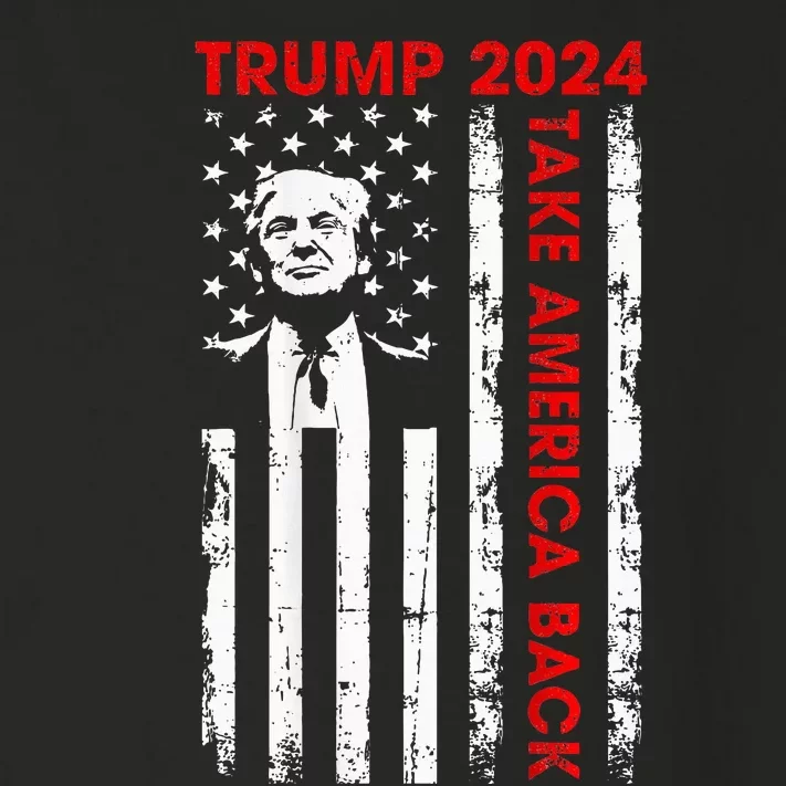 Donald Trump 2024 Take America Back American Flag Toddler Long Sleeve Shirt