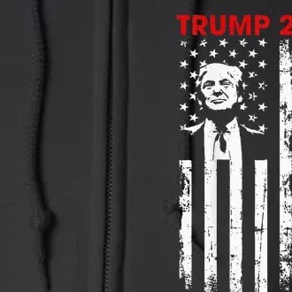 Donald Trump 2024 Take America Back American Flag Full Zip Hoodie