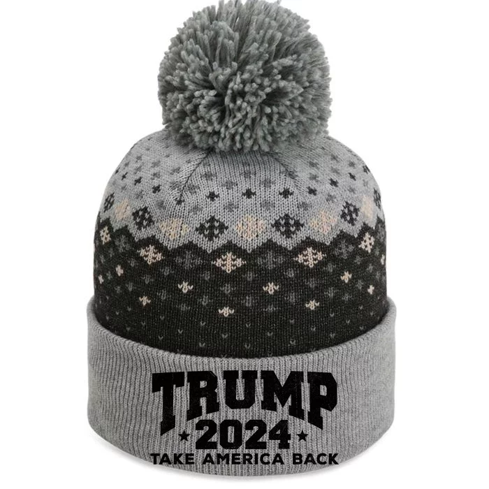 Donald Trump 2024 Take America Back The Baniff Cuffed Pom Beanie