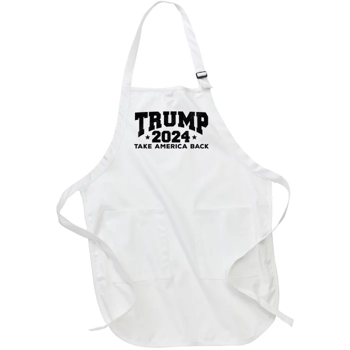 Donald Trump 2024 Take America Back Full-Length Apron With Pocket